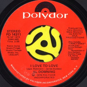 画像1: AL DOWNING / I LOVE TO LOVE b/w I'M JUST NOBODY (45's) (1)