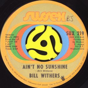 画像1: BILL WITHERS / AIN'T NO SUNSHINE (45's) (1)