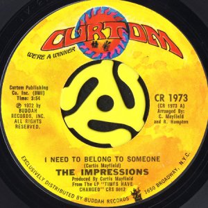 画像1: THE IMPRESSIONS / I NEED TO BELONG TO SOMEONE b/w LOVE ME (45's) (1)