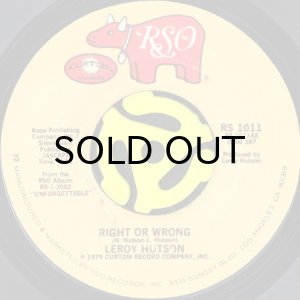 画像1: LEROY HUTSON / RIGHT OR WRONG b/w MORE WHERE THAT CAME FROM (45's) (1)