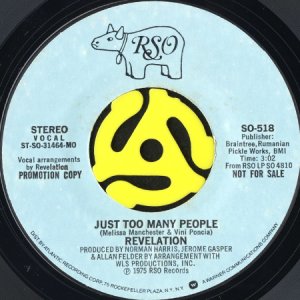 画像2: REVELATION / JUST TOO MANY PEOPLE (45's) (WHITE PROMO) (2)