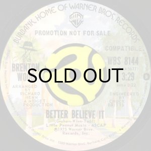 画像1: BRENTON WOOD / BETTER BELIEVE IT (45’s) (PROMO) (1)