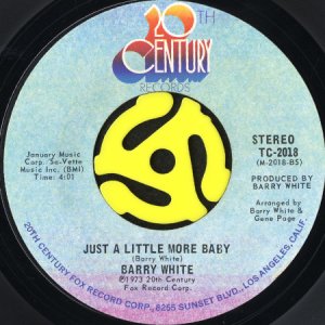 画像2: BARRY WHITE / I'M GONNA LOVE YOU JUST A LITTLE MORE BABY (45's) (2)