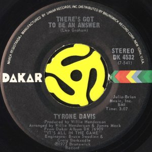 画像2: TYRONE DAVIS / WHAT GOES UP (MUST COME DOWN) b/w THERE'S GOT TO BE AN ANSWER (45's) (VINYL PRESS) (2)