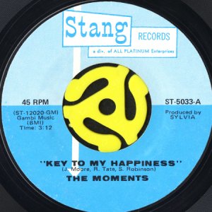 画像1: THE MOMENTS / KEY TO MY HAPPINESS b/w TO YOU WITH LOVE (45's) (1)