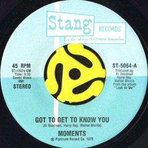 画像1: MOMENTS / GOT TO GET TO KNOW YOU (45's) (1)