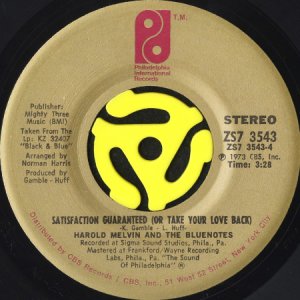 画像1: HAROLD MELVIN AND THE BLUENOTES / SATISFACTION GUARANTEED (OR TAKE YOUR LOVE BACK) (45's) (VINYL PRESS) (1)