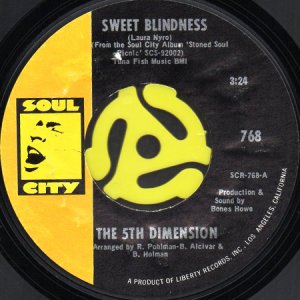 画像1: THE 5TH DIMENSION / SWEET BLINDNESS b/w BOBBIE'S BLUES (45's) (1)