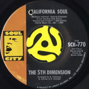 画像1: THE 5TH DIMENSION / CALIFORNIA SOUL (45's) (VINYL PRESS) (1)