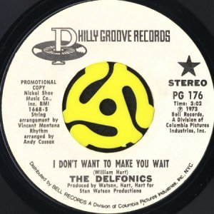 画像2: THE DELFONICS / I DON'T WANT TO MAKE YOU WAIT (45's) (WHITE PROMO) (2)