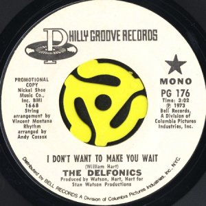 画像1: THE DELFONICS / I DON'T WANT TO MAKE YOU WAIT (45's) (WHITE PROMO) (1)