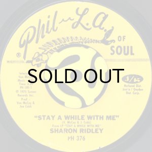 画像1: SHARON RIDLEY / STAY A WHILE WITH ME b/w WHEN A WOMAN FALLS IN LOVE (45's) (1)