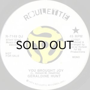 画像1: GERALDINE HUNT / YOU BROUGHT JOY (45's) (WHITE PROMO) (1)