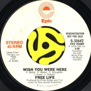 画像2: FREE LIFE / WISH YOU WERE HERE (45's) (WHITE PROMO) (2)