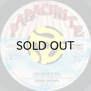 画像1: RANDY BROWN / YOU SAYS IT ALL b/w CRAZY 'BOUT YOU BABY (45's) (1)