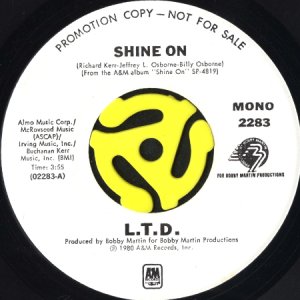 画像1: L.T.D. / SHINE ON (45's) (WHITE PROMO) (1)
