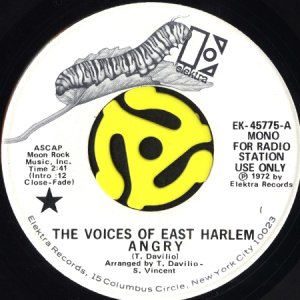 画像1: THE VOICES OF EAST HARLEM / ANGRY (45's) (WHITE PROMO) (1)