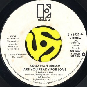 画像2: AQUARIAN DREAM / ARE YOU READY FOR LOVE (45's) (WHITE PROMO) (2)