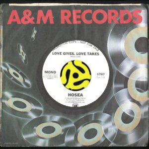 画像3: HOSEA / LOVE GIVES, LOVE TAKES (45's) (WHITE PROMO) (3)