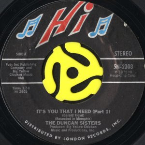 画像1: THE DUNCAN SISTERS /  IT'S YOU THAT I NEED (45's) (1)