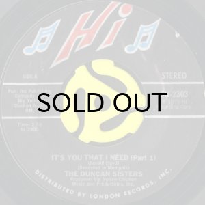 画像1: THE DUNCAN SISTERS /  IT'S YOU THAT I NEED (45's) (1)