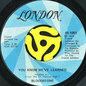 画像1: BLOODSTONE / YOU KNOW WE'VE LEARNED b/w NEVER LET YOU GO (45's) (1)