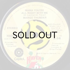 画像2: MARGO THUNDER / THE SOUL OF A WOMAN b/w MAMA YOU'RE ALL RIGHT WITH ME (45's) (2)