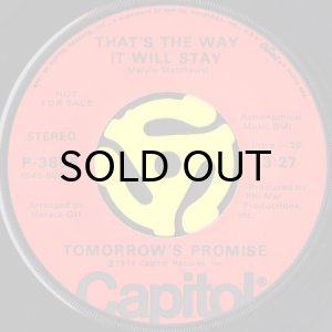 画像2: TOMORROW'S PROMISE / THAT'S THE WAY IT WILL STAY (45's) (PROMO) (2)
