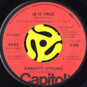 画像1: BARRETT STRONG / IS IT TRUE (45's) (1)