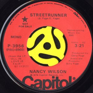 画像1: NANCY WILSON / STREETRUNNER (45's) (PROMO) (1)
