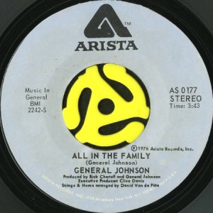 画像1: GENERAL JOHNSON / ALL IN THE FAMILY b/w READY, WILLING AND ABLE (45's) (1)