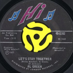 画像1: AL GREEN / LET'S STAY TOGETHER (45's) (1)