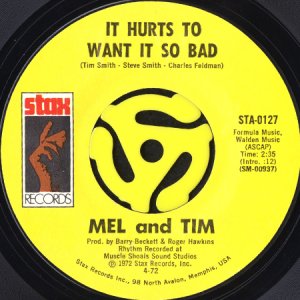 画像2: MEL AND TIM / STARTING ALL OVER AGAIN b/w IT HURTS TO WANT IT SO BAD (45's) (2)