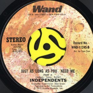 画像2: THE INDEPENDENTS / JUST AS LONG AS YOU NEED ME (45's) (2)