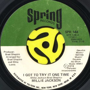 画像1: MILLIE JACKSON / I GOT TO TRY IT ONE TIME b/w GET YOUR LOVE RIGHT (45's) (1)