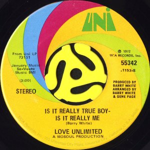 画像1: LOVE UNLIMITED / IS IT REALLY TRUE BOY - IS IT REALLY ME b/w ANOTHER CHANCE (45's) (1)