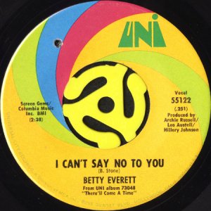 画像1: BETTY EVERETT / I CAN'T SAY NO TO YOU b/w BETTER TOMORROW THAN TODAY (45's) (1)
