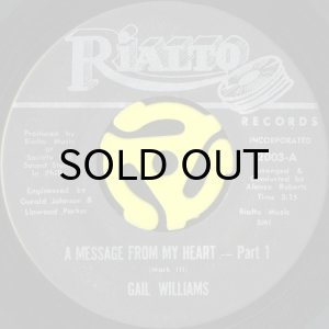 画像1: GAIL WILLIAMS / A MESSAGE FROM MY HEART (45's) (1)