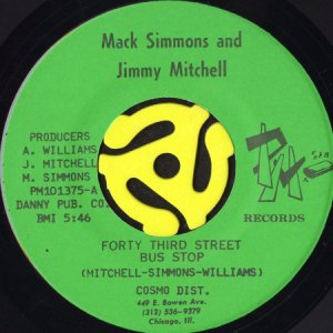 画像1: MACK SIMMONS AND JIMMY MITCHELL / FORTY THIRD STREET BUS STOP (45's) (1)