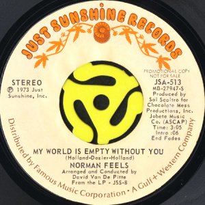 画像1: NORMAN FEELS / MY WORLD IS EMPTY WITHOUT YOU (45's) (PROMO) (1)