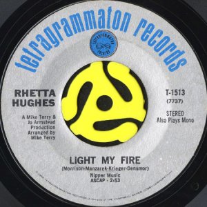 画像1: RHETTA HUGHES / LIGHT MY FIRE (45's) (1)