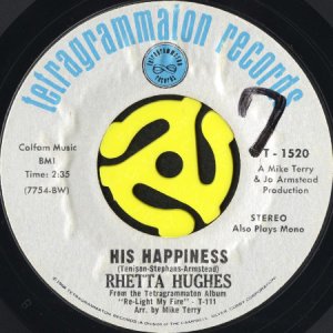画像1: RHETTA HUGHES / HIS HAPPINESS b/w HIP OLD LADY ON A HONDA (45's) (1)