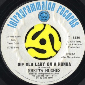 画像2: RHETTA HUGHES / HIS HAPPINESS b/w HIP OLD LADY ON A HONDA (45's) (2)