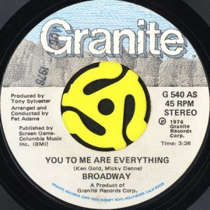 画像2: BROADWAY / YOU TO ME ARE EVERYTHING (45's) (2)