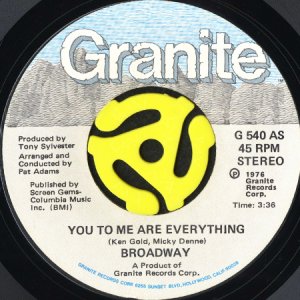 画像1: BROADWAY / YOU TO ME ARE EVERYTHING (45's) (1)
