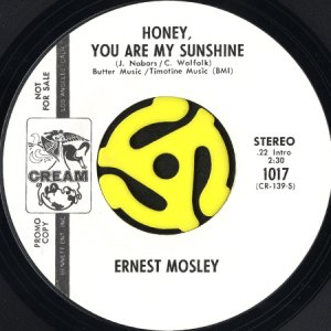 画像2: ERNEST MOSLEY / HONEY, YOU ARE MY SUNSHINE (45's) (WHITE PROMO) (2)