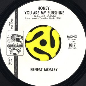 画像1: ERNEST MOSLEY / HONEY, YOU ARE MY SUNSHINE (45's) (WHITE PROMO) (1)