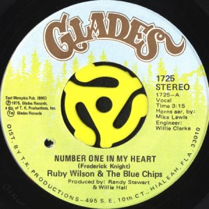 画像1: RUBY WILSON & THE BLUE CHIPS / NUMBER ONE IN MY HEART (45's) (1)