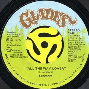 画像2: LATIMORE / I GET LIFTED b/w ALL THE WAY LOVER (45's) (2)