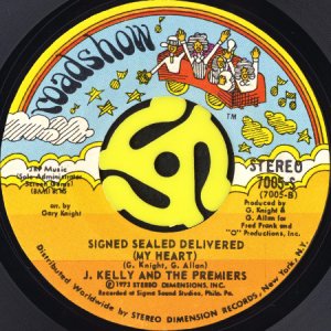 画像2: J. KELLY AND THE PREMIERS / SHE CALLS ME BABY b/w SIGNED SEALED DELIVERED (MY HEART) (45's) (2)